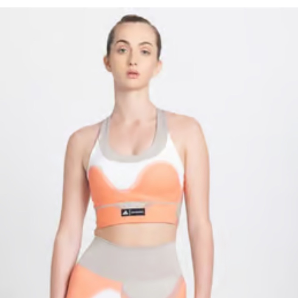Adidas x Marimekko Colorful Abstract Sports Bra Removable Padding Workout Sz Med